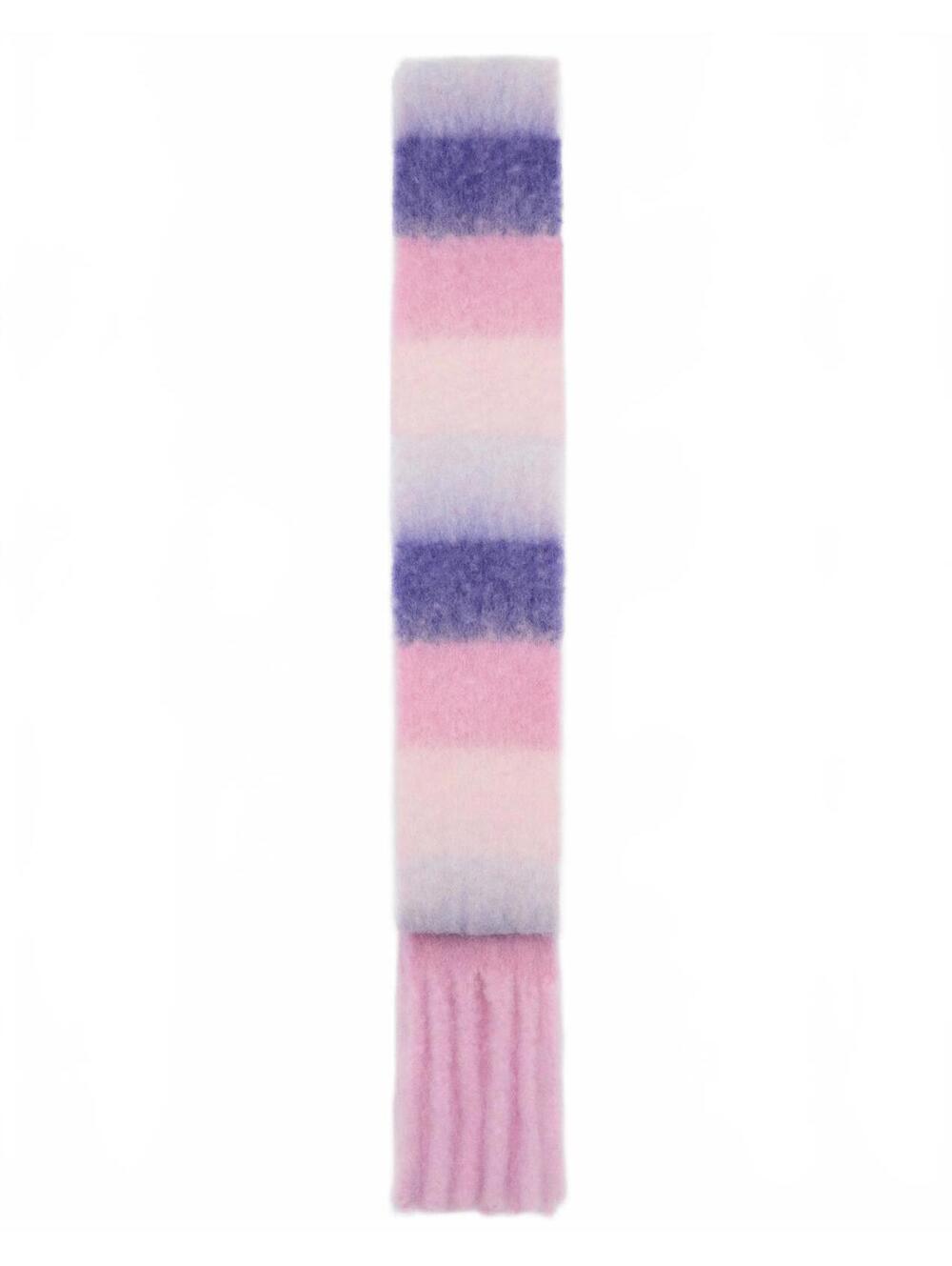 Mango Wool Blend Ombre Thin Striped Scarf NWT Pink Purple